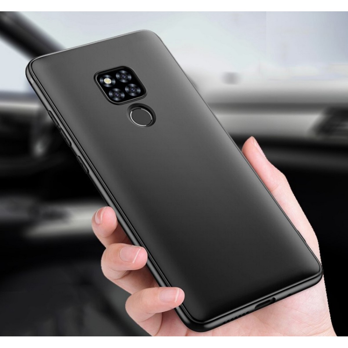 Funda Gel Tpu Tipo Mate Negra para Huawei Mate 20