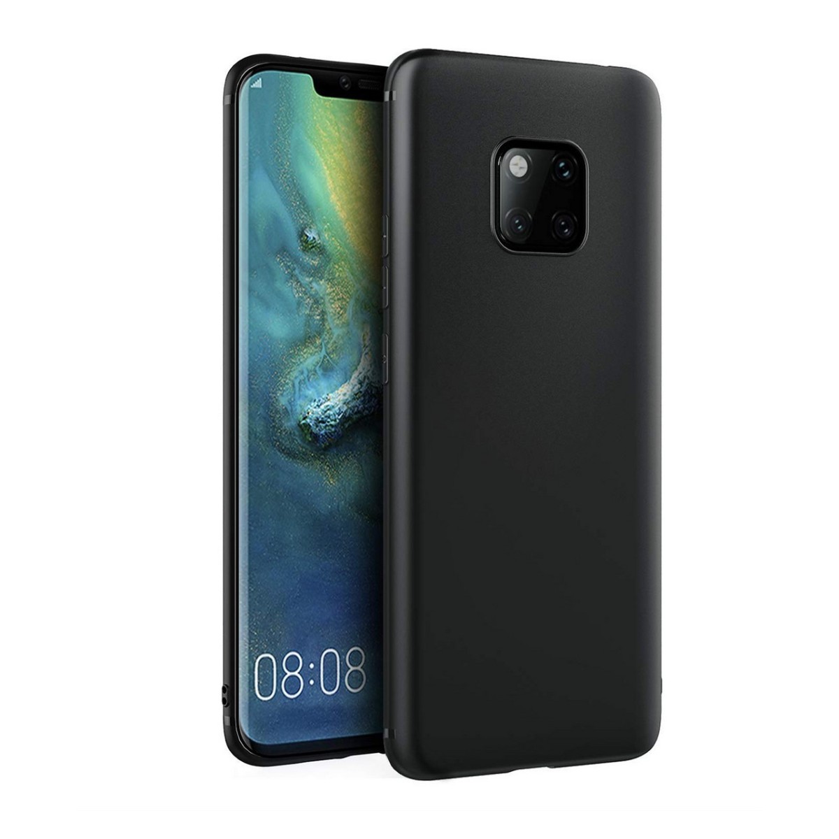 Funda Gel Tpu Tipo Mate Negra para Huawei Mate 20 Pro