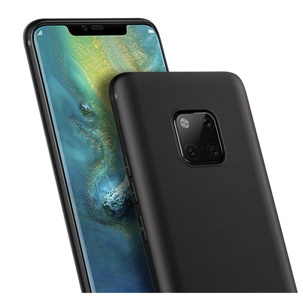 Funda Gel Tpu Tipo Mate Negra para Huawei Mate 20 Pro