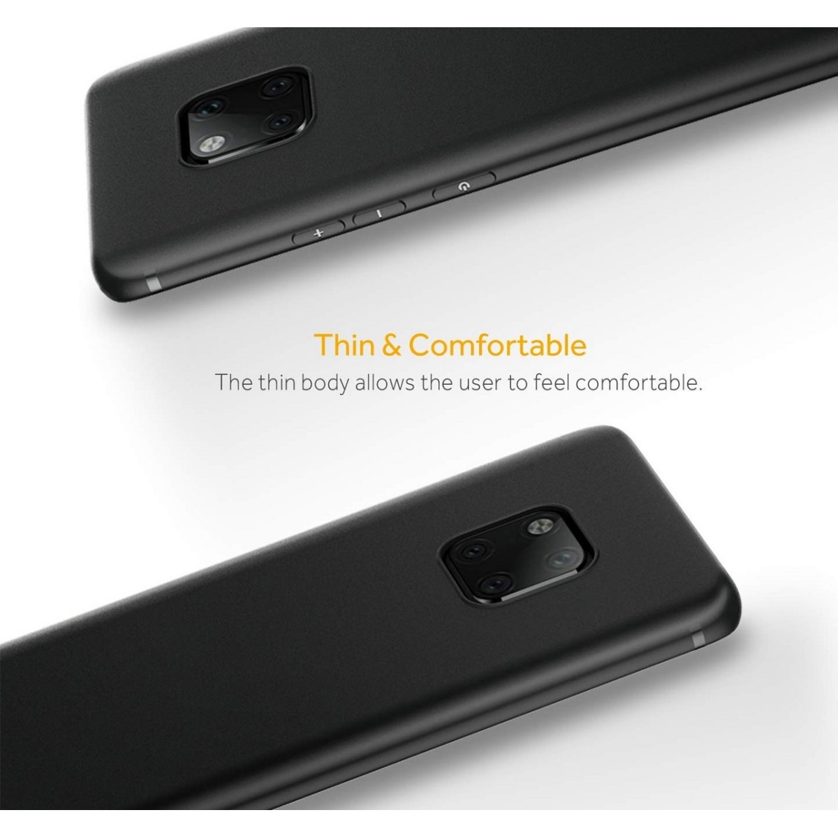 Funda Gel Tpu Tipo Mate Negra para Huawei Mate 20 Pro