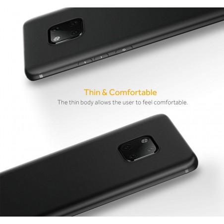 Funda Gel Tpu Tipo Mate Negra para Huawei Mate 20 Pro