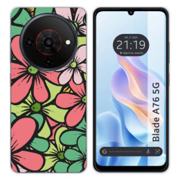 Funda Silicona para Zte Blade A76 5G diseño Flores 02...