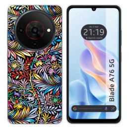 Funda Silicona para Zte Blade A76 5G diseño Flores 04...