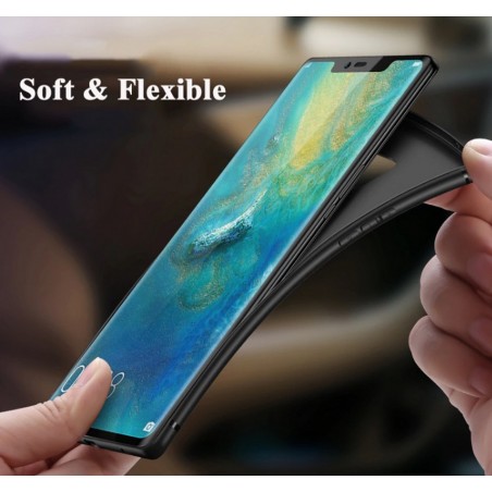 Funda Gel Tpu Tipo Mate Negra para Huawei Mate 20 Pro