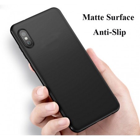Funda Gel Tpu Tipo Mate Negra para Xiaomi Mi 8 Pro