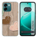 Funda Silicona para Oppo A6 4G / 5G diseño Corazones Madera Dibujos