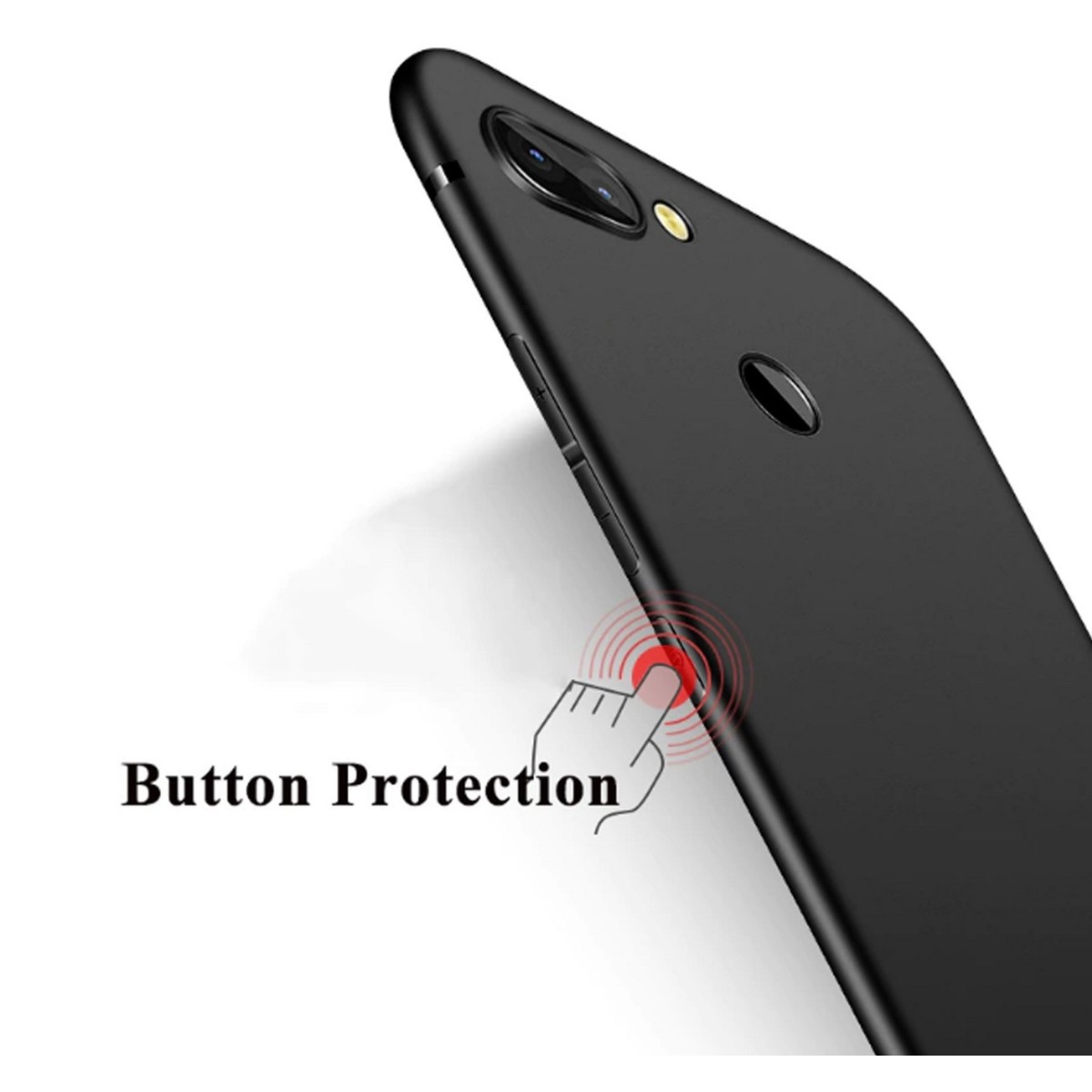 Funda Gel Tpu Tipo Mate Negra para Xiaomi Mi 8 Lite