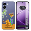 Funda Silicona Transparente para Oppo A6x / A6k diseño Jirafa Dibujos