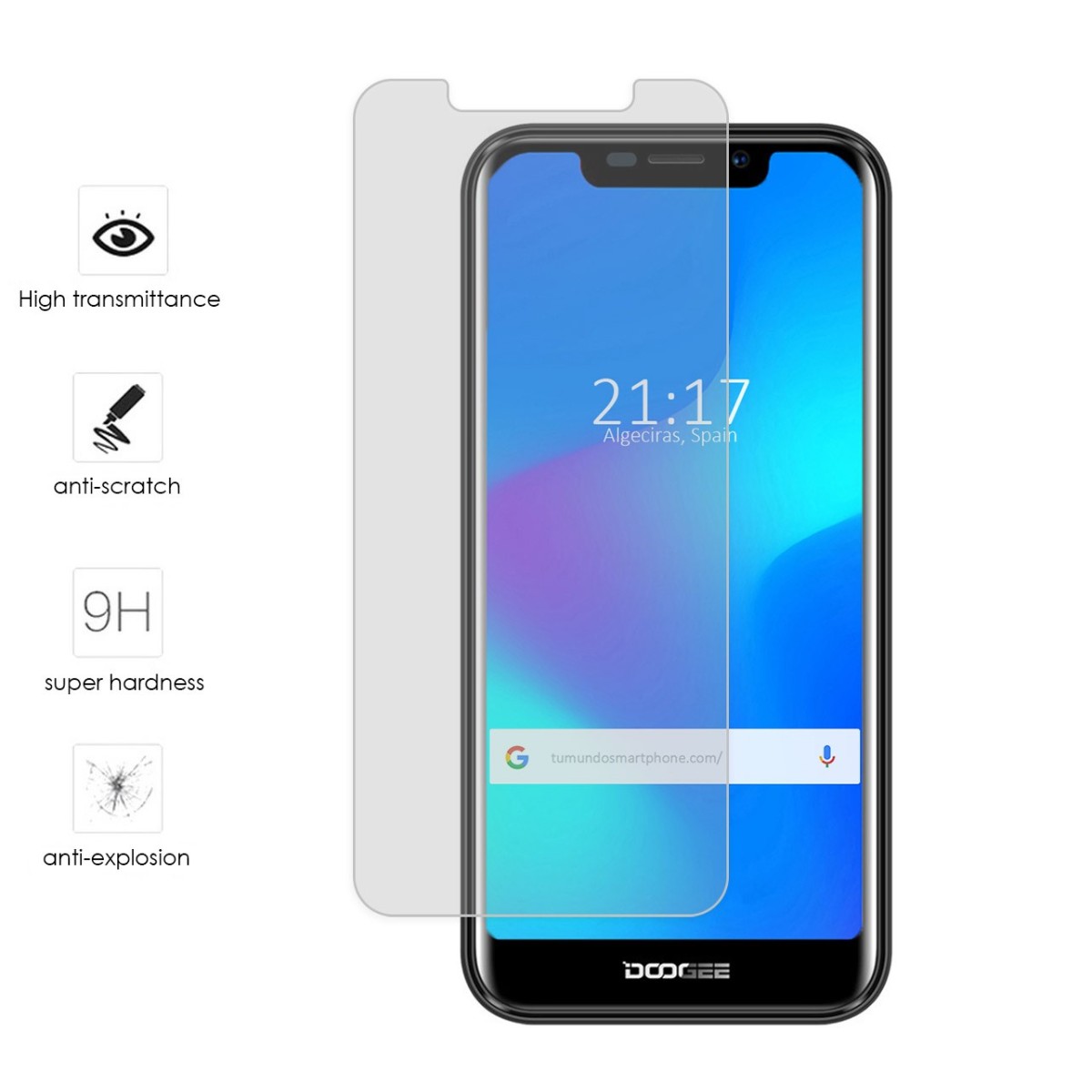 Protector Cristal Templado para Doogee X70 Vidrio