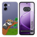 Funda Silicona Transparente para Oppo A6x / A6k diseño Panda Dibujos