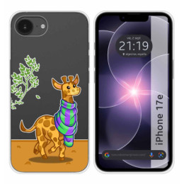 Funda Silicona Transparente para iPhone 17e diseño Jirafa...