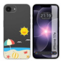 Funda Silicona Transparente para iPhone 17e diseño Playa Dibujos