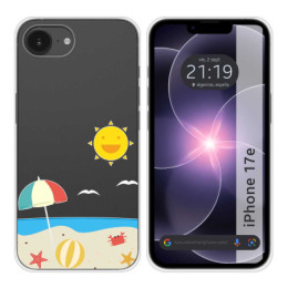 Funda Silicona Transparente para iPhone 17e diseño Playa...
