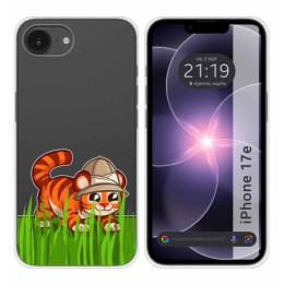 Funda Silicona Transparente para iPhone 17e diseño Tigre...