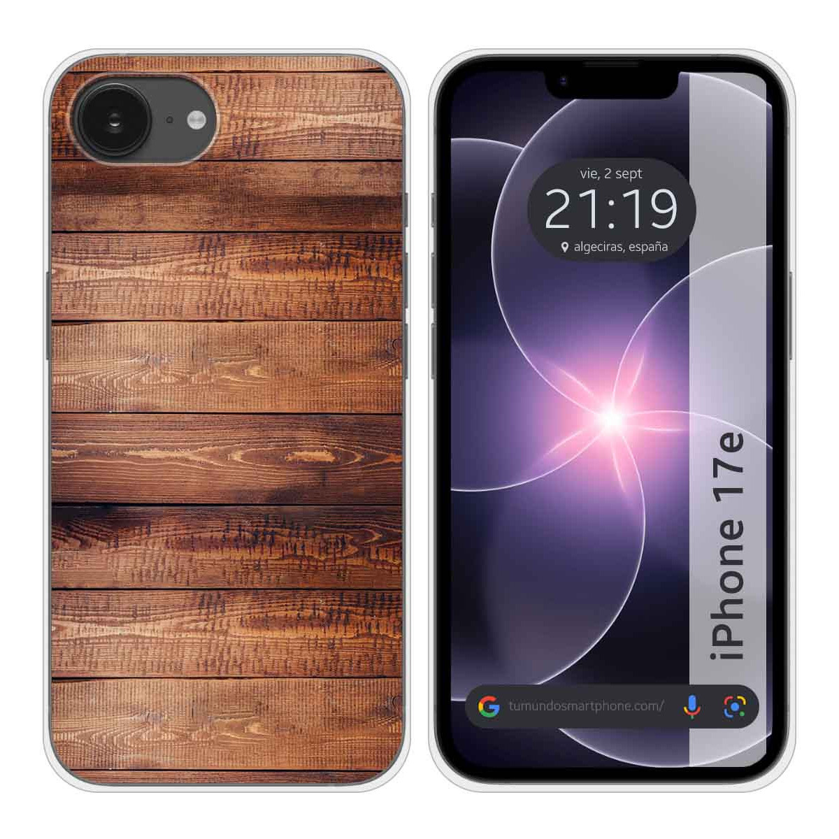 Funda Silicona para iPhone 17e diseño Madera 02...