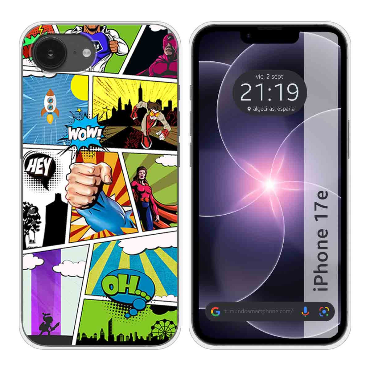 Funda Silicona para iPhone 17e diseño Comic...