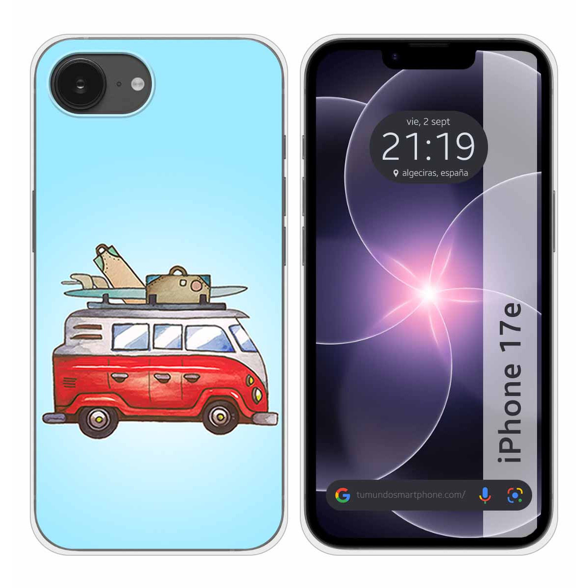 Funda Silicona para iPhone 17e diseño Furgoneta...