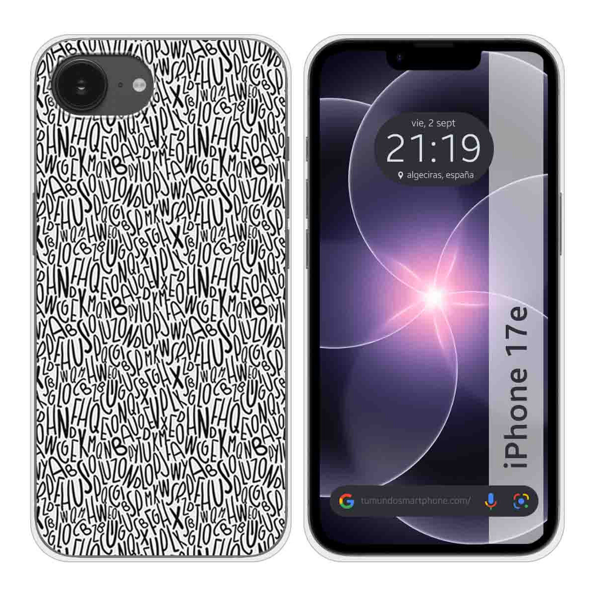 Funda Silicona para iPhone 17e diseño Letras...