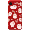Funda Silicona Líquida Roja para iPhone 17e diseño Cerdos Dibujos
