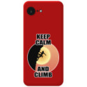 Funda Silicona Líquida Roja para iPhone 17e diseño Mujer Escalada Dibujos