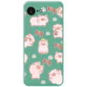 Funda Silicona Líquida Verde para iPhone 17e diseño Cerdos Dibujos