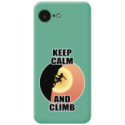 Funda Silicona Líquida Verde para iPhone 17e diseño Mujer Escalada Dibujos