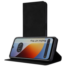 Funda Libro de Polipiel con tarjetero para Xiaomi Redmi A7 Pro color Negra