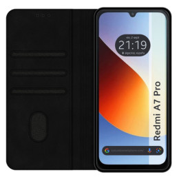 Funda Libro de Polipiel con tarjetero para Xiaomi Redmi A7 Pro color Negra 2