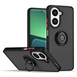 Funda Mate con Borde Negro y Anillo Giratorio 360 para Xiaomi Redmi A7 Pro