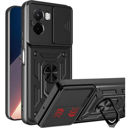 Funda Tough Armor con Anillo Giratorio Negra para Xiaomi Redmi A7 Pro