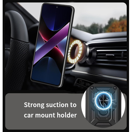 Funda Tough Armor con Anillo Giratorio Negra para Xiaomi Redmi A7 Pro