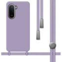 Funda Silicona Líquida con Cordón para Xiaomi Redmi A7 Pro color Morada