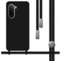 Funda Silicona Líquida con Cordón para Xiaomi Redmi A7 Pro color Negra