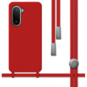 Funda Silicona Líquida con Cordón para Xiaomi Redmi A7 Pro color Roja