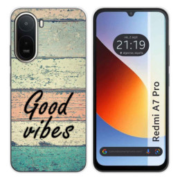 Funda Silicona para Xiaomi Redmi A7 Pro diseño Madera 01...