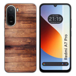 Funda Silicona para Xiaomi Redmi A7 Pro diseño Madera 02...
