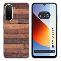 Funda Silicona para Xiaomi Redmi A7 Pro diseño Madera 03...