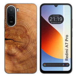 Funda Silicona para Xiaomi Redmi A7 Pro diseño Madera 04...