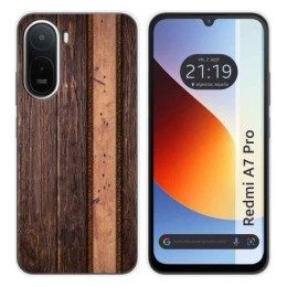 Funda Silicona para Xiaomi Redmi A7 Pro diseño Madera 05...