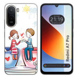 Funda Silicona para Xiaomi Redmi A7 Pro diseño Café Dibujos