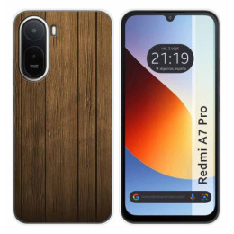 Funda Silicona para Xiaomi Redmi A7 Pro diseño Madera...