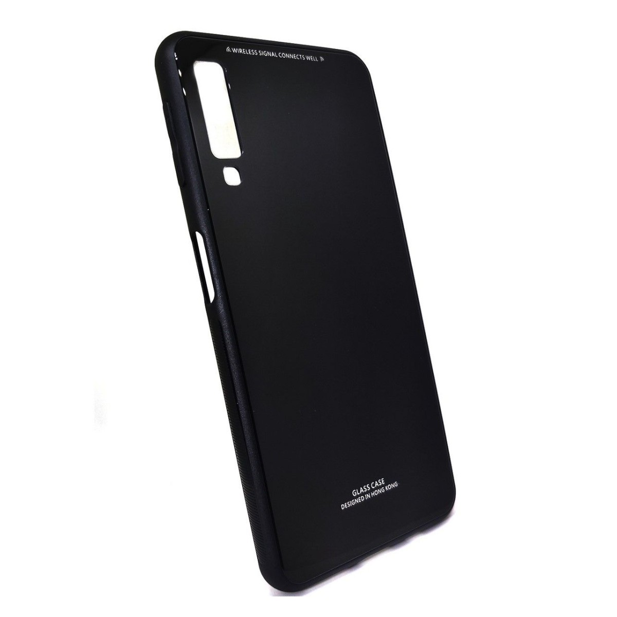 Funda Cristal Templado para Samsung Galaxy A7 2018 Color Negra Glass