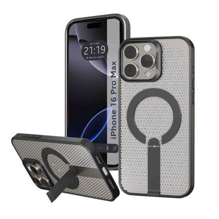 Funda para Iphone 16 Pro Max (6.9) con Disipación de Calor, Soporte Plegable y Anillo Magnético