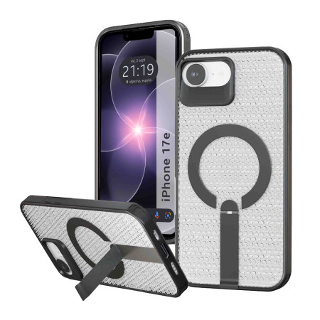 Funda para IPhone 17e (6.1) con Disipación de Calor, Soporte Plegable y Anillo Magnético