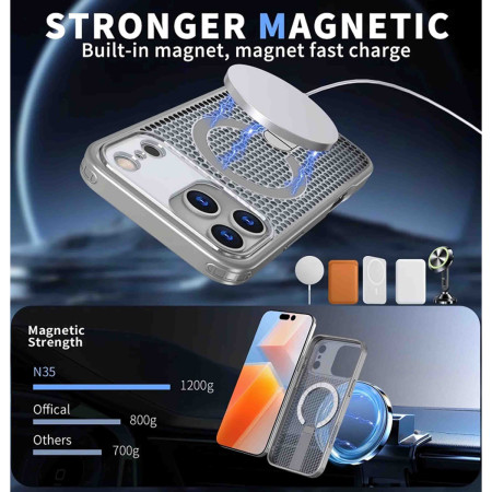 Funda para Iphone 17 Air (6.5) con Disipación de Calor, Soporte Plegable y Anillo Magnético