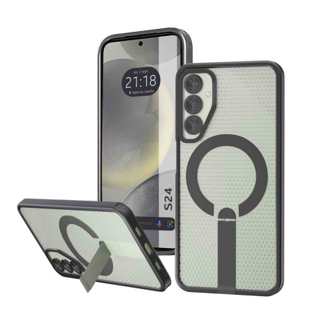 Funda para Samsung Galaxy S24 5G con Disipación de Calor, Soporte Plegable y Anillo Magnético