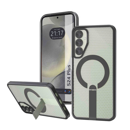 Funda para Samsung Galaxy S24+ Plus 5G con Disipación de Calor, Soporte Plegable y Anillo Magnético