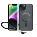 Funda Magnética para iPhone 14 (6.1) Compatible con MagSafe, Borde Negro y Correa