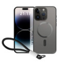 Funda Magnética para iPhone 14 Pro Max (6.7) Compatible con MagSafe, Borde Negro y Correa