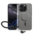 Funda Magnética para Iphone 16 Pro (6.3) Compatible con MagSafe, Borde Negro y Correa
